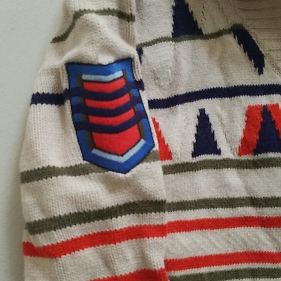 Tribal Aztec pattern vintage cardigan button up sweater - Picture 3 of 6
